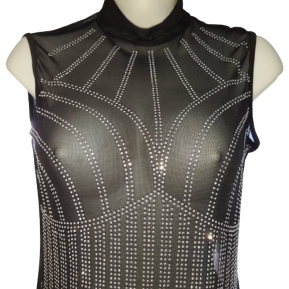 Sexy Sequin Rhinestone Romper/Jumpsuit Size Large - Picture 4 of 11